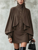 Arwen | High-neck cape mini dress 6