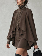 Arwen | High-neck cape mini dress 2