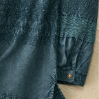 Esme | Dark teal lace inset button notch v top 3