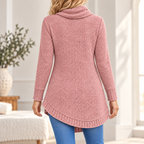 Michelle | Textured knit cowl neck asymmetrical tunic 3