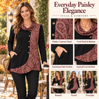 Mina | Boho paisley print tunic black 4