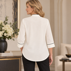 Greta | Ivory contrast trim tunic 3