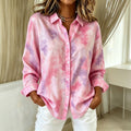 Lois | Pink purple tie dye watercolour button down top 1