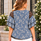 Carla | Floral print pleated layered blouse 3