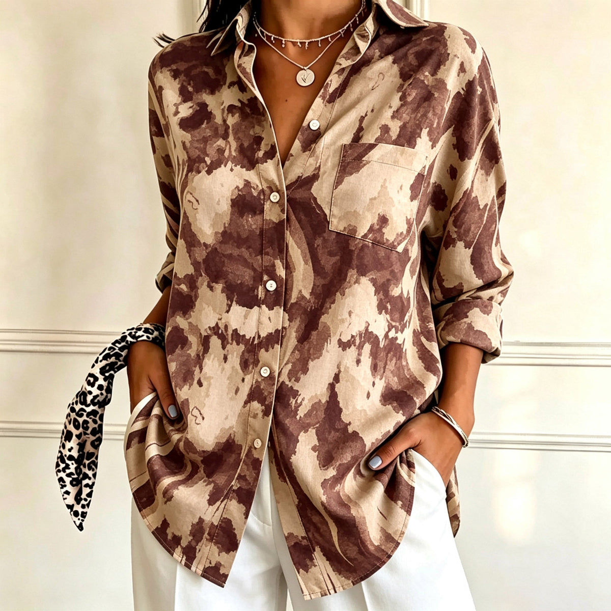 Jade | Brown tie dye shirt 1