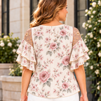 Amelia | Rose floral pleated layered blouse 3