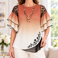 Alba | Ombre pleated embroidered blouse 1