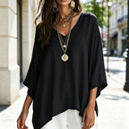 Celine | Relaxed V-neck batwing tunic 2