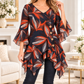 Heidi | Abstract floral leaf print tunic 1