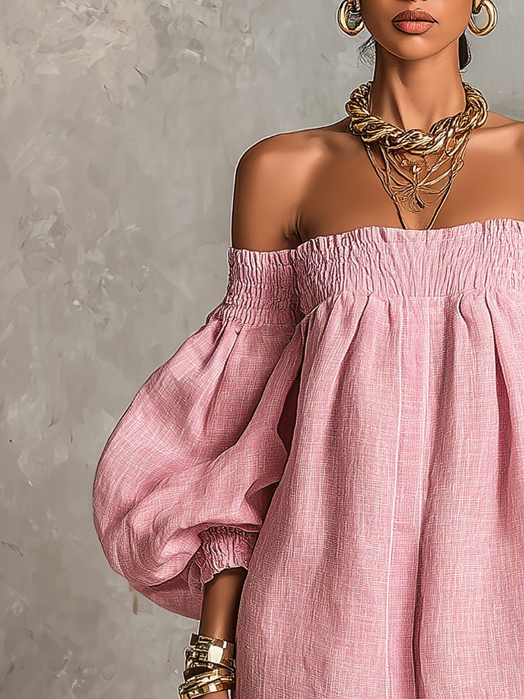 Rosaline | Off-shoulder puff-sleeve mini dress 7