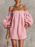 Rosaline | Off-shoulder puff-sleeve mini dress 10