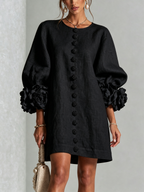 Rosamund | Floral-cuff button mini dress 7