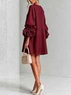 Camellia | Rosette-cuff mini dress 3