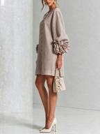 Sadie | Floral-cuff button mini dress 2
