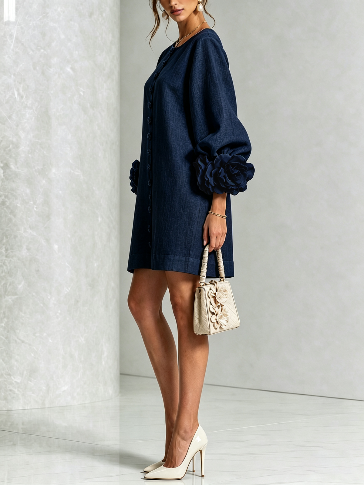 Alinta | Rosette-cuff mini dress 2