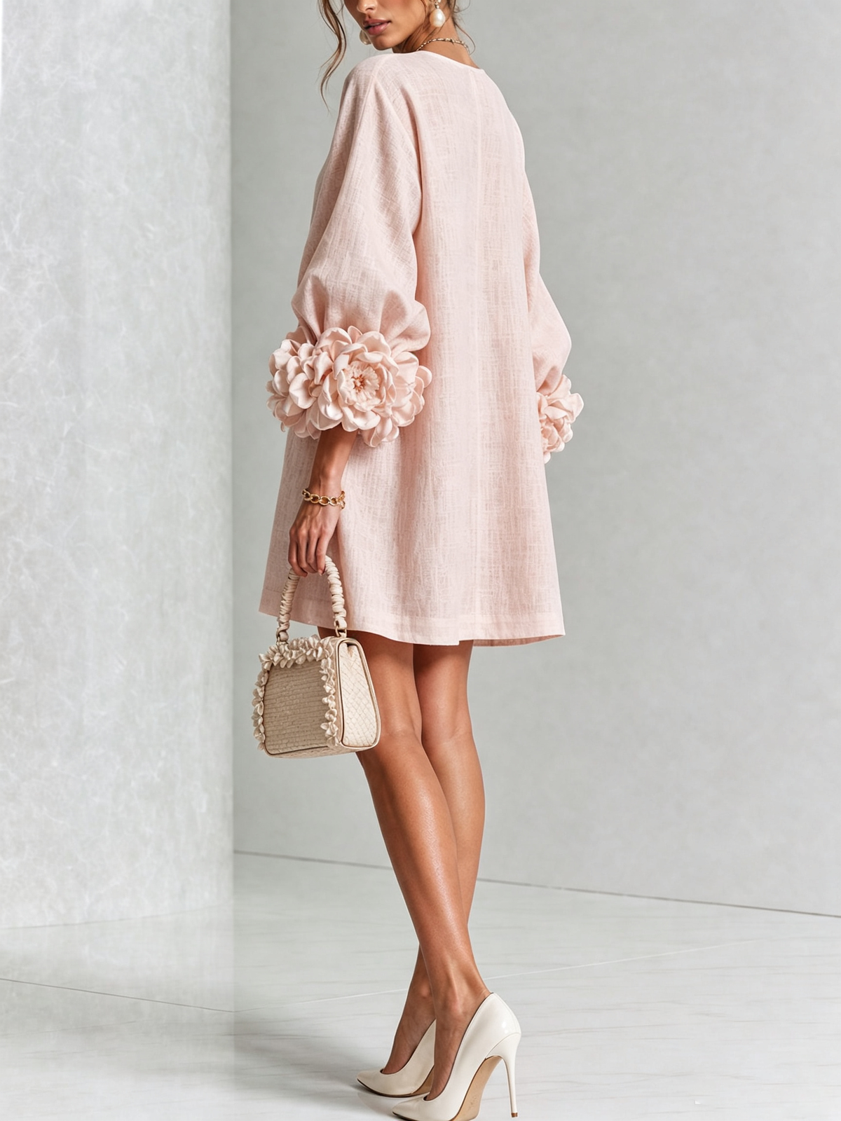 Adaline | Floral-trimmed statement mini dress 3