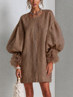 Rebecca | Zip-front balloon sleeve mini dress 9