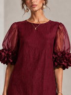 Philippa | Floral-cuff puff-sleeve mini dress 5
