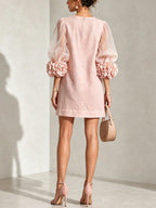 Annika | Floral-cuff puff-sleeve mini dress 3