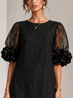 Persephone | Floral-cuff puff-sleeve mini dress 5