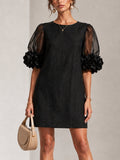 Persephone | Floral-cuff puff-sleeve mini dress 1