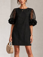 Persephone | Floral-cuff puff-sleeve mini dress 1