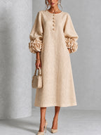 Rosanne | Rosette-cuff midi dress 1