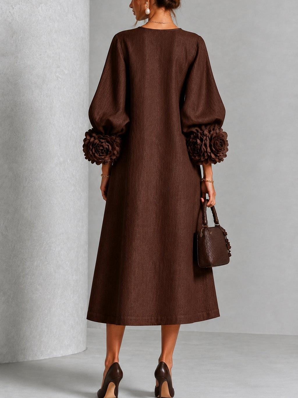Beverly | Rosette-cuff midi dress 3