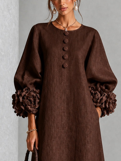 Beverly | Rosette-cuff midi dress 4