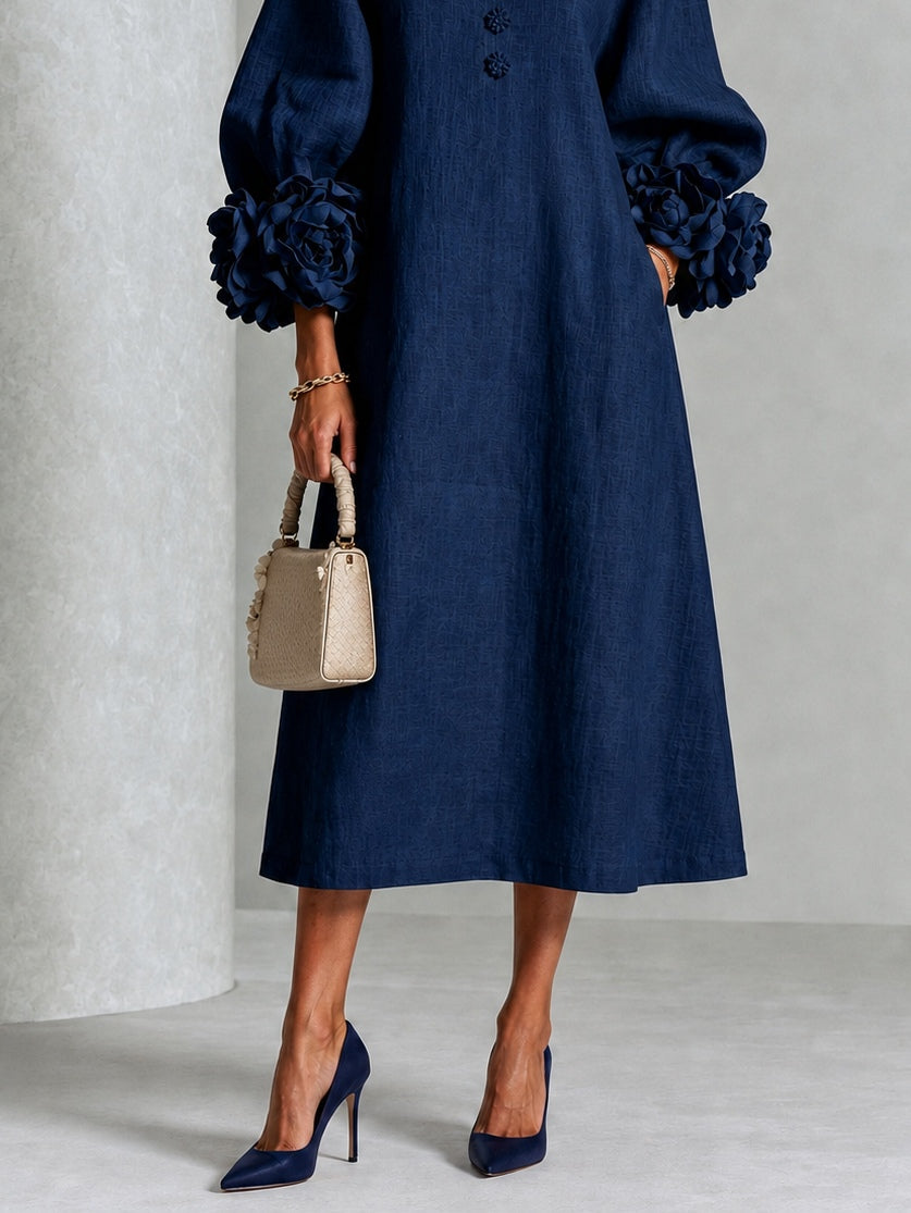 Danica | Floral-cuff midi dress 5