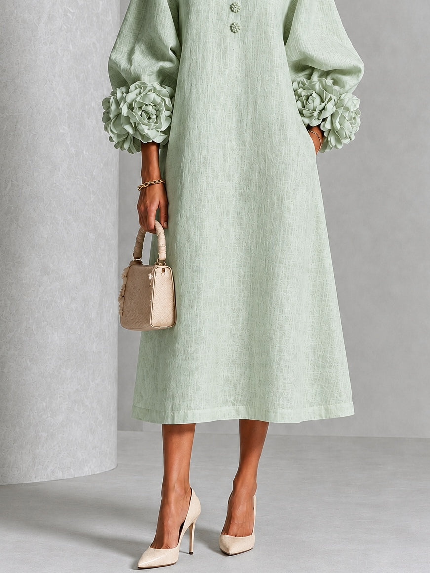Sienna | Floral-cuff midi dress 5