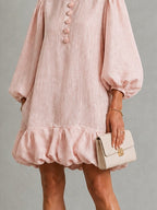 Rosalyn | Floral-button puff-sleeve mini dress 5