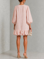 Rosalyn | Floral-button puff-sleeve mini dress 3