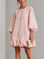 Rosalyn | Floral-button puff-sleeve mini dress 1