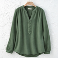 Delphine | Cotton gauze notch neck henley tunic 2