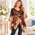 Holly | Floral patchwork print tunic 2