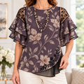 Camilla | Floral print pleated layered blouse 1