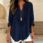 Judith | Embroidered split V-neck tunic 5